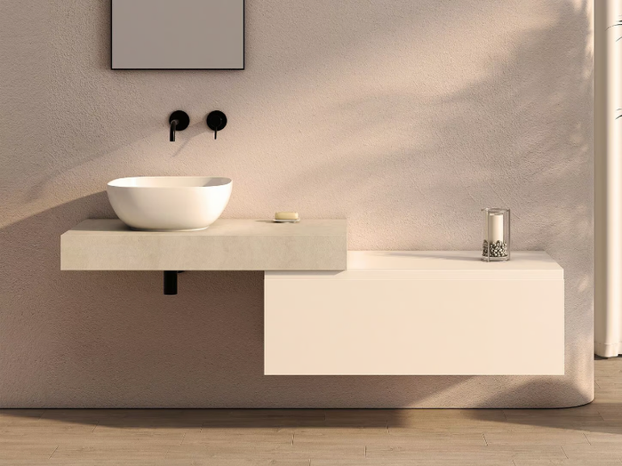 I MAESTRI COMPOSITION 4 - Wall-mounted vanity unit with integrated washbasin _ Ceramica Globo